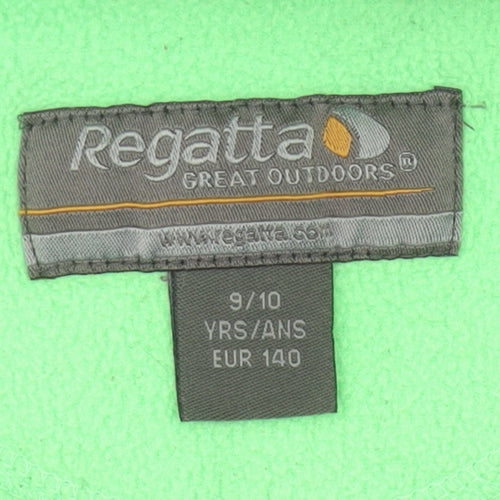 Regatta Girls Green Fleece Full Zip Jacket 9-10 Years Outdoor Casual