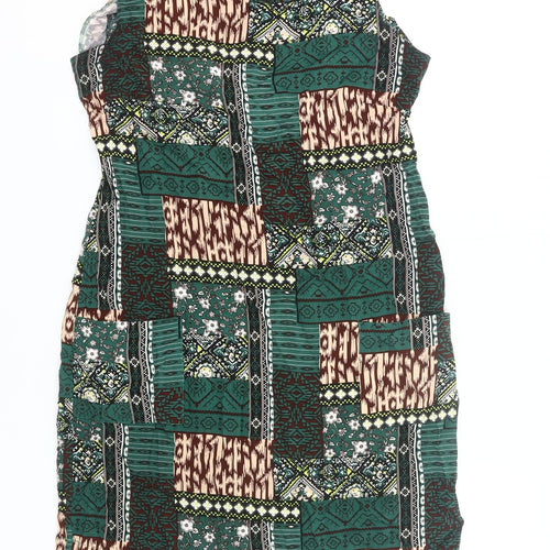 Izabel London Women Green Size 12 Sheath Knee Length Sleeveless Dress