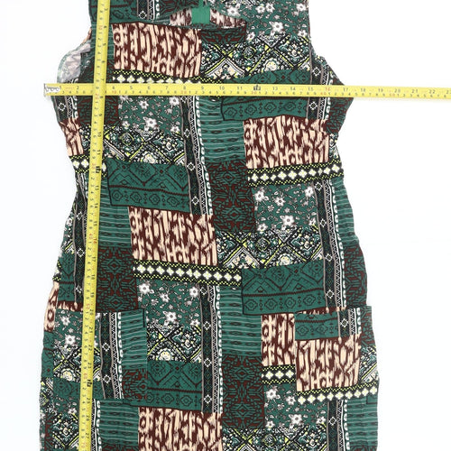 Izabel London Women Green Size 12 Sheath Knee Length Sleeveless Dress