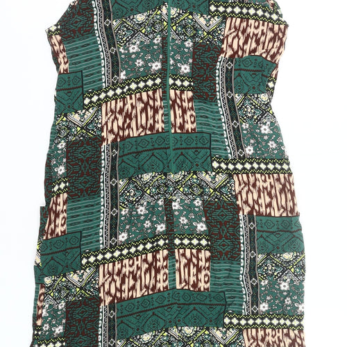 Izabel London Women Green Size 12 Sheath Knee Length Sleeveless Dress