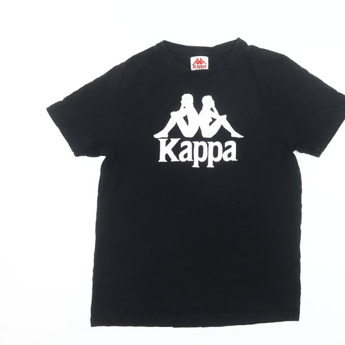 Kappa Women’s Black Small Logo T-Shirt Casual Short Sleeve