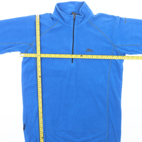 Trespass Men’s Blue Fleece Sweatshirt S Mock Neck 1/2 Zip Outdoor