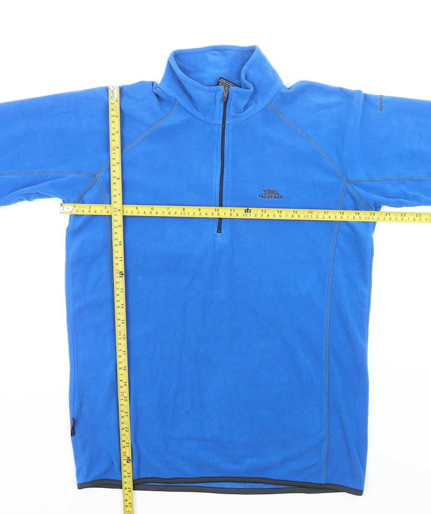 Trespass Men’s Blue Fleece Sweatshirt S Mock Neck 1/2 Zip Outdoor