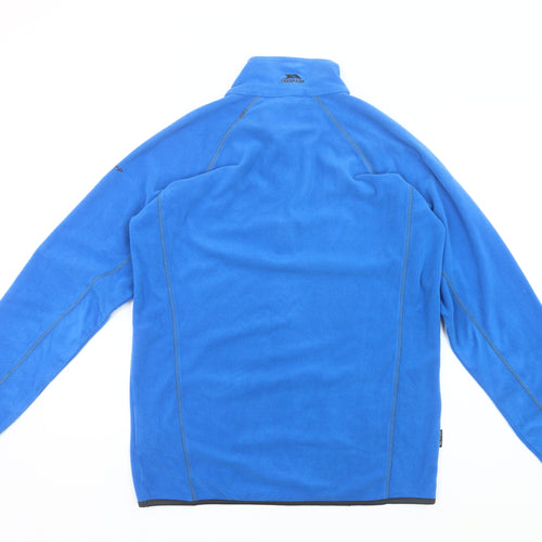 Trespass Men’s Blue Fleece Sweatshirt S Mock Neck 1/2 Zip Outdoor
