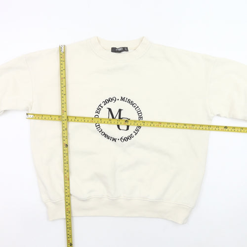 Missguided Women’s Ivory Petite Logo Sweatshirt UK 4 Pullover