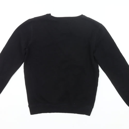 Franklin & Marshall Boys Black Sweatshirt 12-13Y Pullover Crew Neck Logo