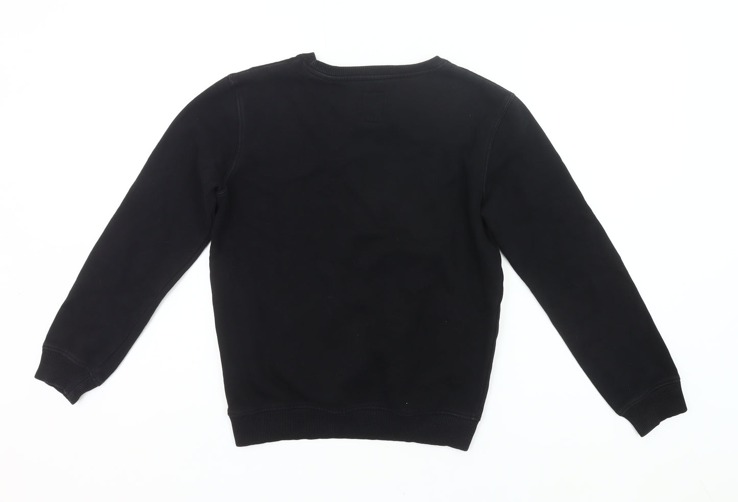 Franklin & Marshall Boys Black Sweatshirt 12-13Y Pullover Crew Neck Logo