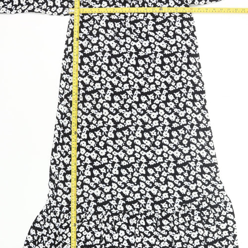 Marks and Spencer Women’s Black Floral Midi Smock Dress Size 6