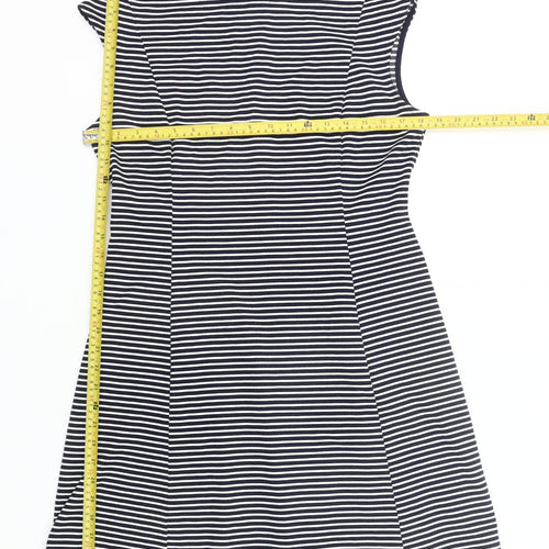 GAP Women’s Black Striped A-Line Sleeveless Dress Size 12