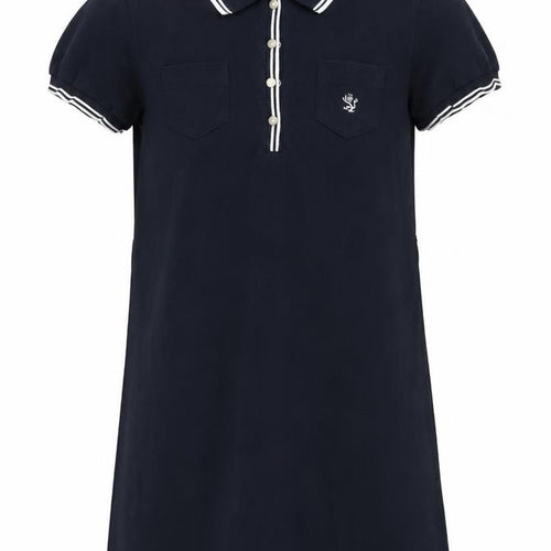 The Scotch House Girls Black Cotton Shirt Dress 11-12 Years Collared Polo Style