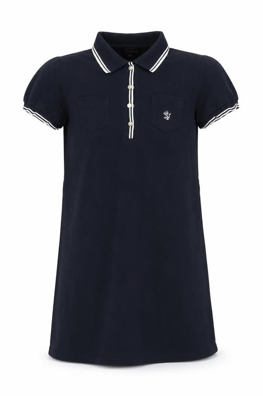 The Scotch House Girls Black Cotton Shirt Dress 11-12 Years Collared Polo Style