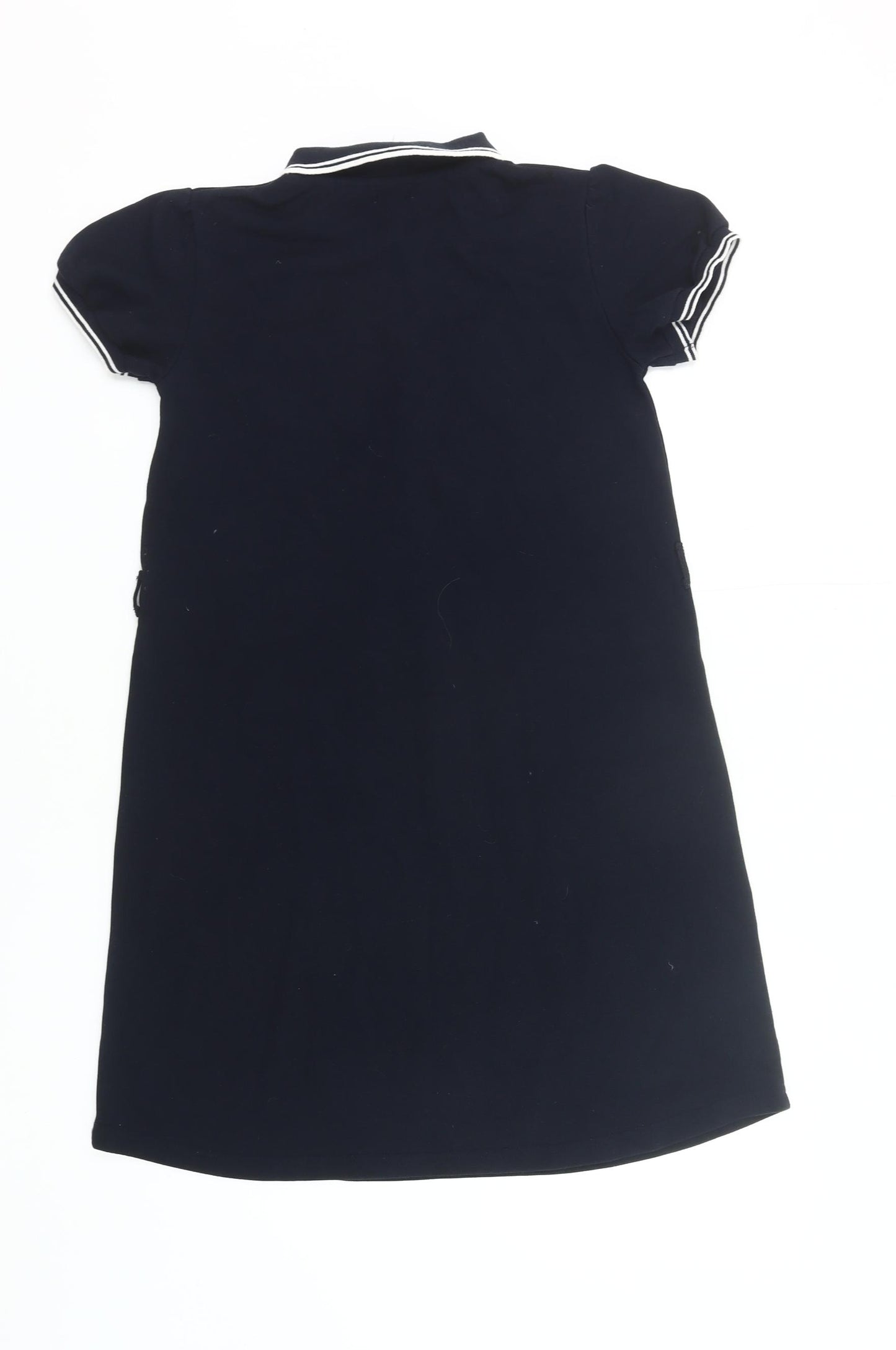 The Scotch House Girls Black Cotton Shirt Dress 11-12 Years Collared Polo Style