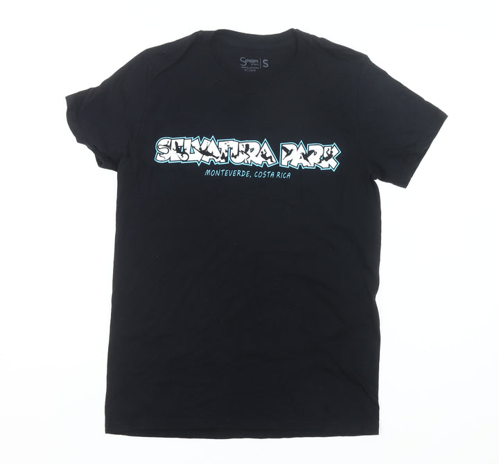 Selvatura Park Men’s Black Cotton Graphic T-Shirt Size S Regular Fit