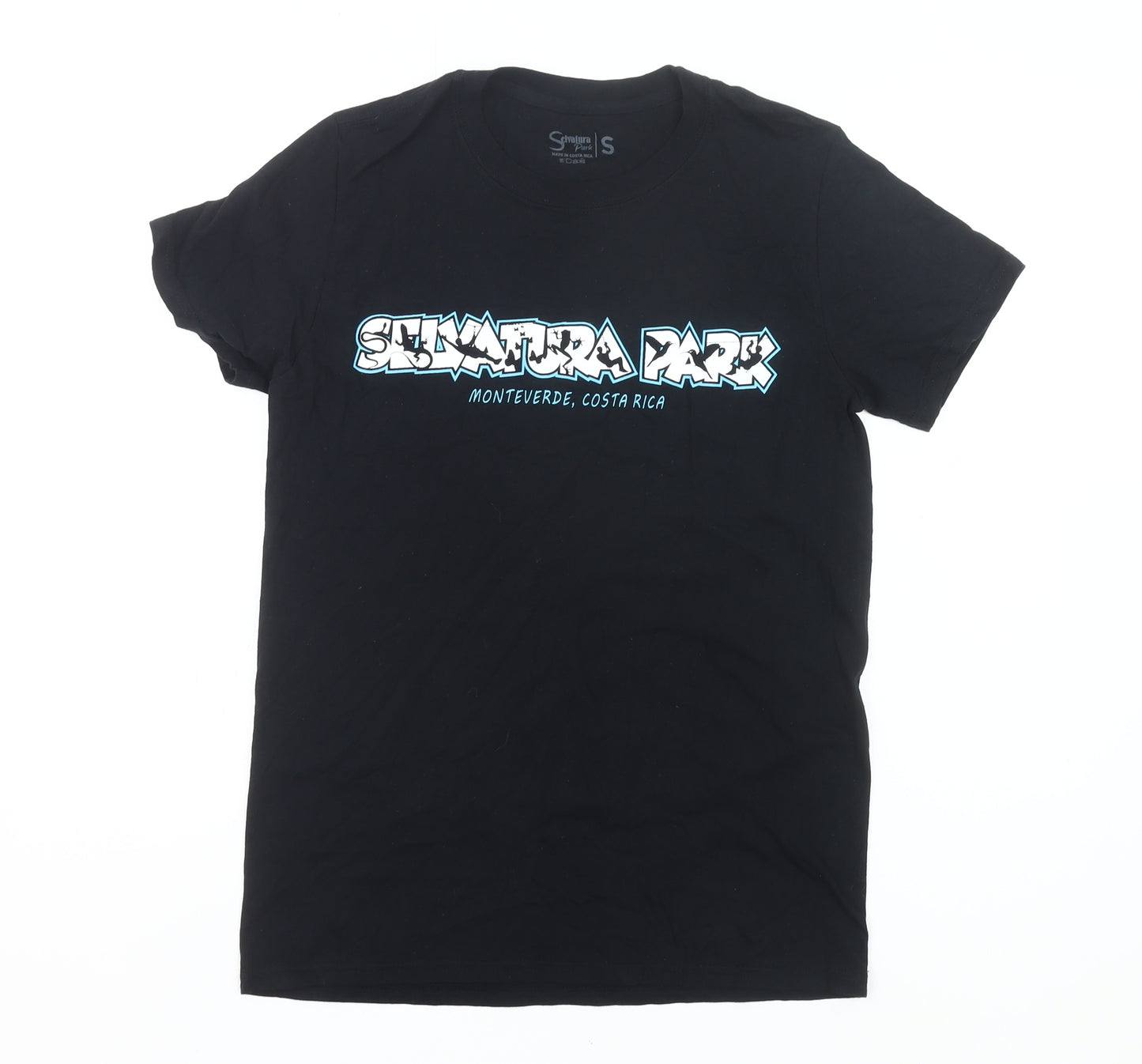 Selvatura Park Men’s Black Cotton Graphic T-Shirt Size S Regular Fit