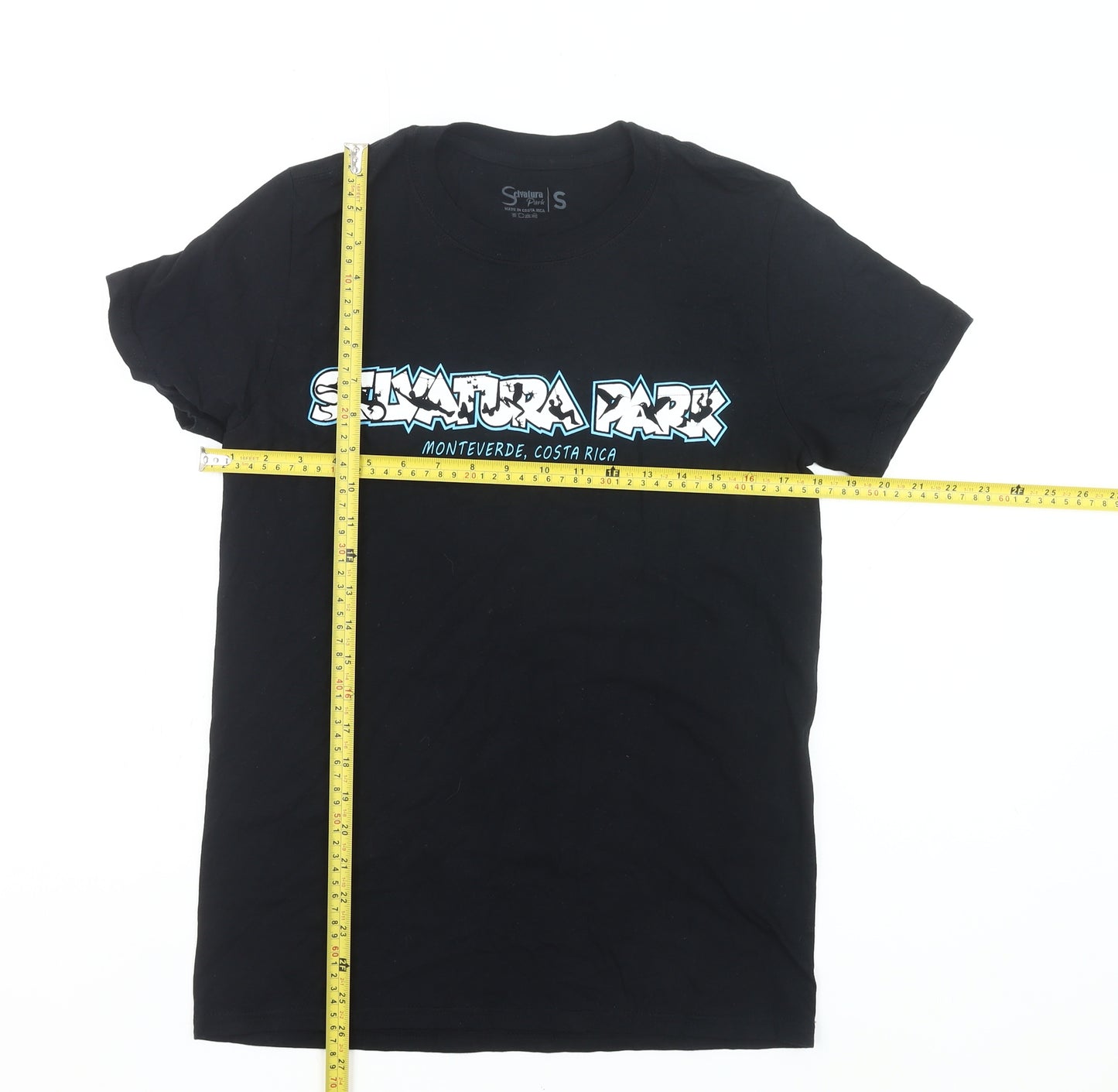 Selvatura Park Men’s Black Cotton Graphic T-Shirt Size S Regular Fit