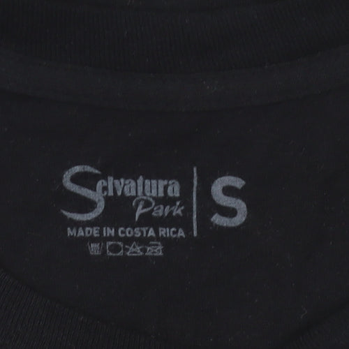 Selvatura Park Men’s Black Cotton Graphic T-Shirt Size S Regular Fit