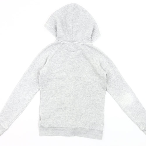 Jack Wills Womens Grey Full Zip Hoodie UK 8 Cotton Blend Casual