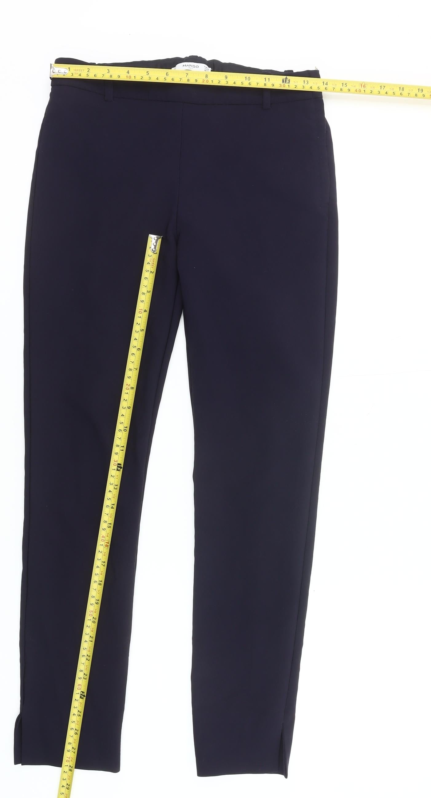 Mango Women’s Blue Ankle Slim Fit Tailored Work Trousers Size 10