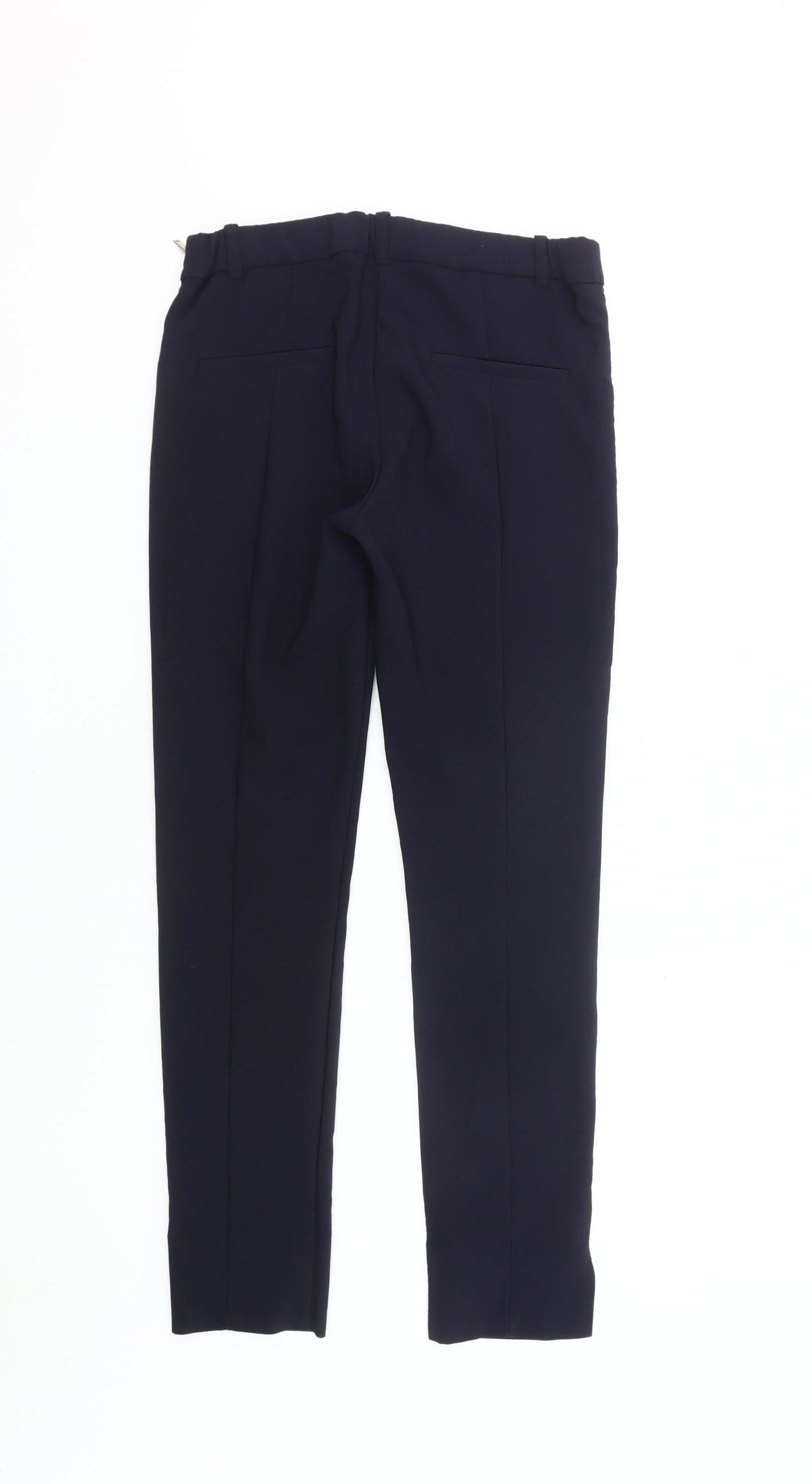 Mango Women’s Blue Ankle Slim Fit Tailored Work Trousers Size 10