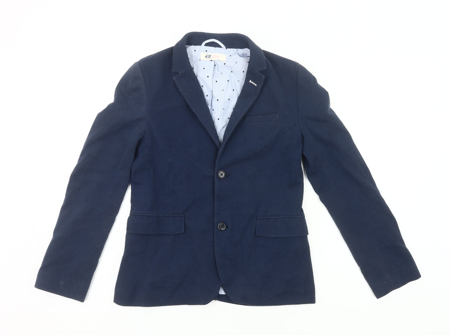 H&M Boys Blue Suit Jacket 10 Years Notch Lapel Single-Breasted Formal