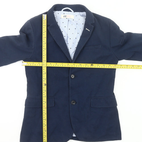 H&M Boys Blue Suit Jacket 10 Years Notch Lapel Single-Breasted Formal