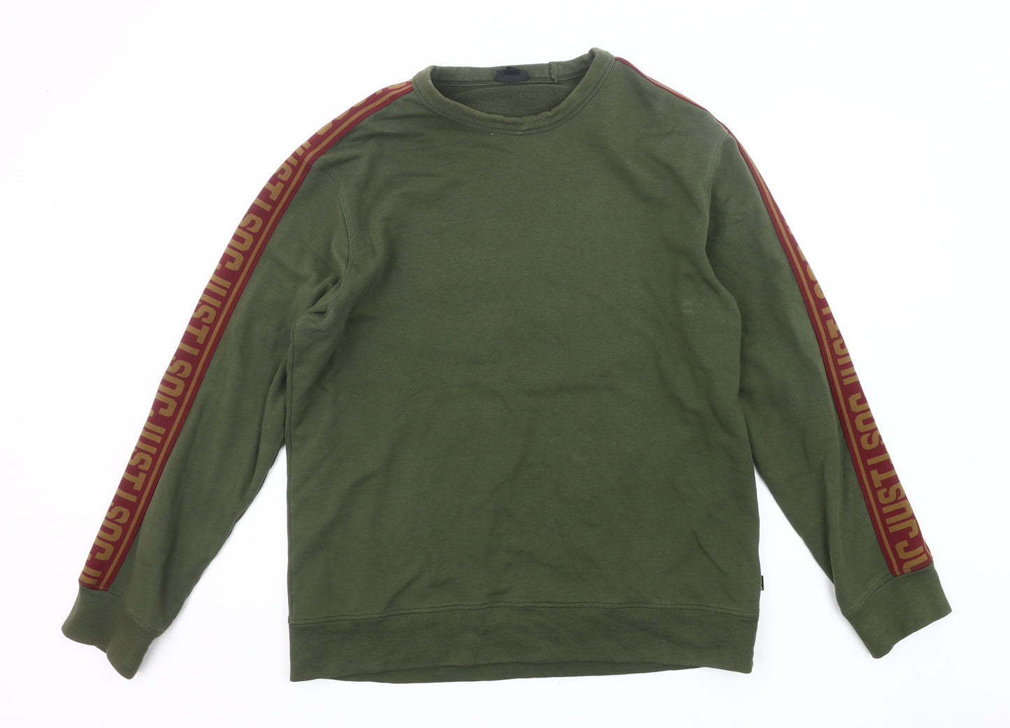 Just Cavalli Men’s Green XL Pullover Logo Sweatshirt Crew Neck