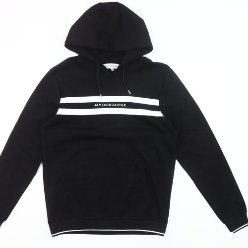 Jameson Carter Mens Black Pullover Hoodie M Logo Print Hooded