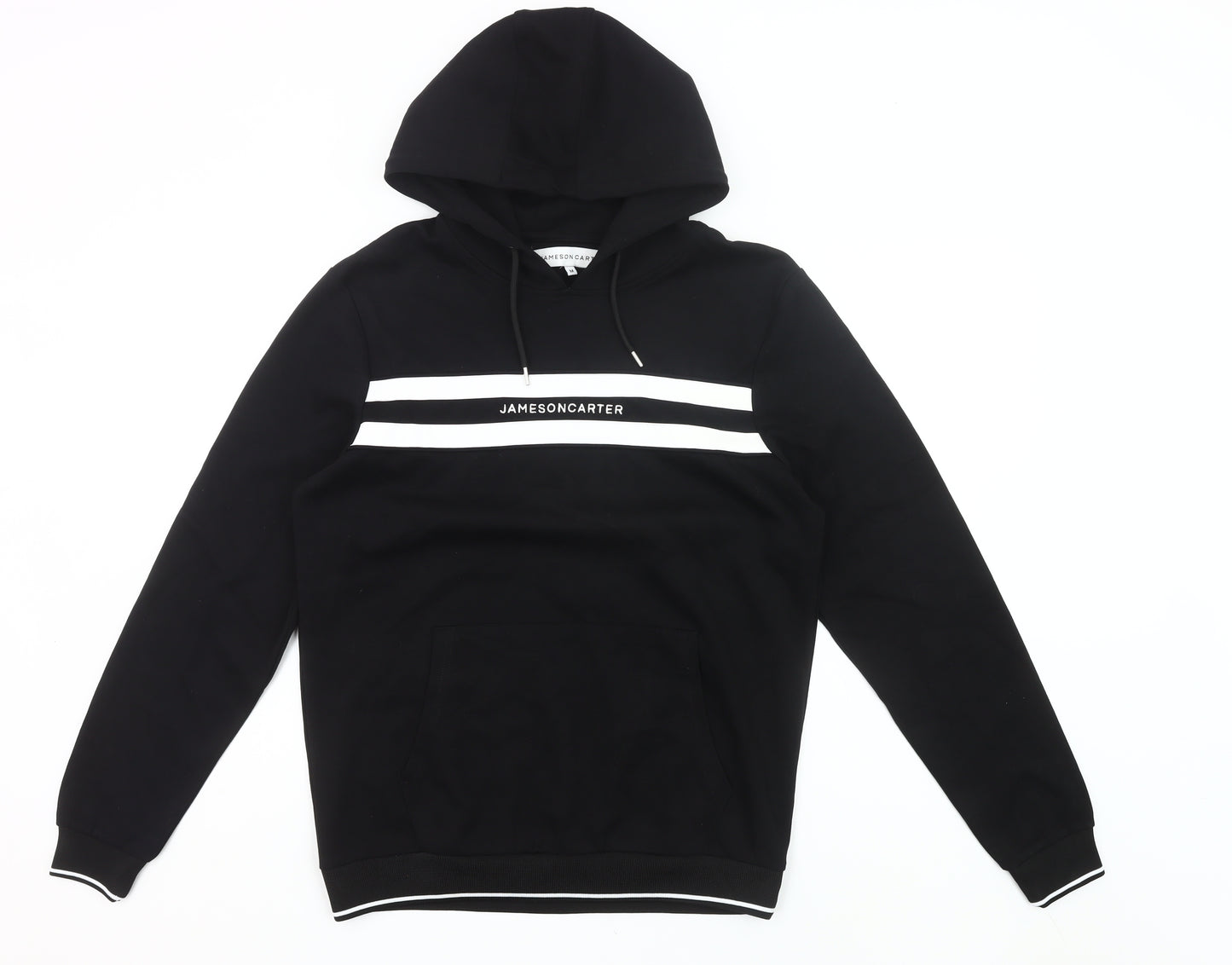 Jameson Carter Mens Black Pullover Hoodie M Logo Print Hooded