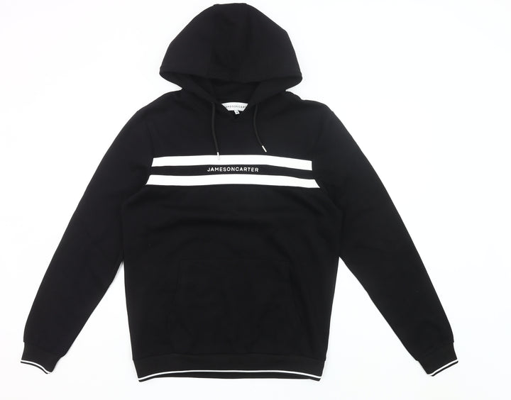 Jameson Carter Mens Black Pullover Hoodie M Logo Print Hooded