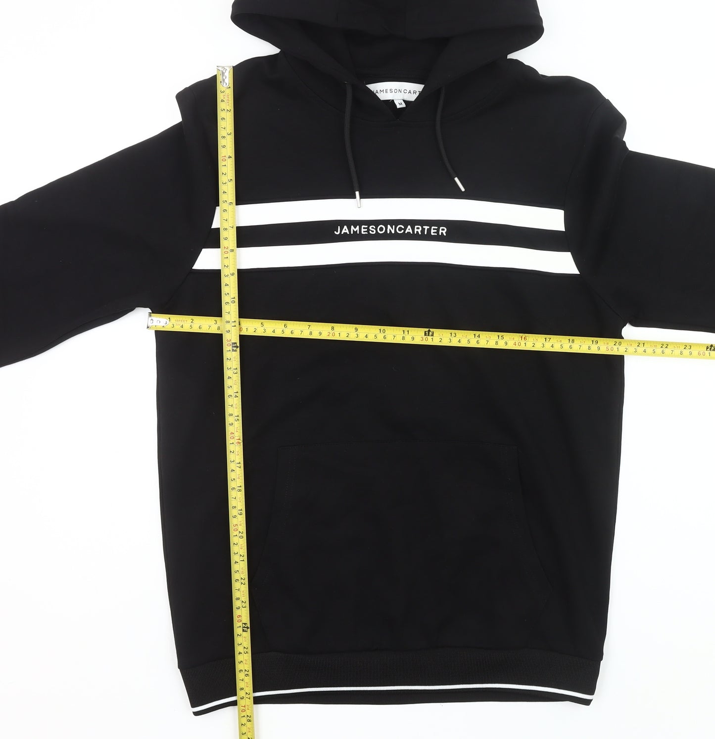 Jameson Carter Mens Black Pullover Hoodie M Logo Print Hooded