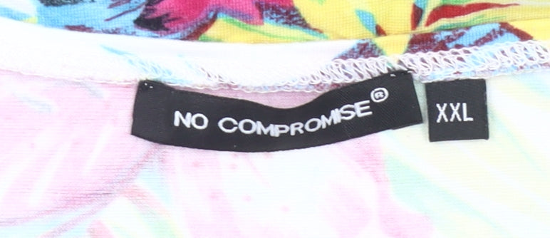 No Compromise Womens Multicoloured Floral T-Shirt Size 2XL