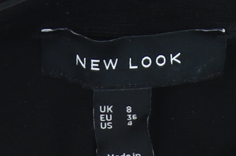 New Look Womens Black High Rise Button Detail Leggings UK 8