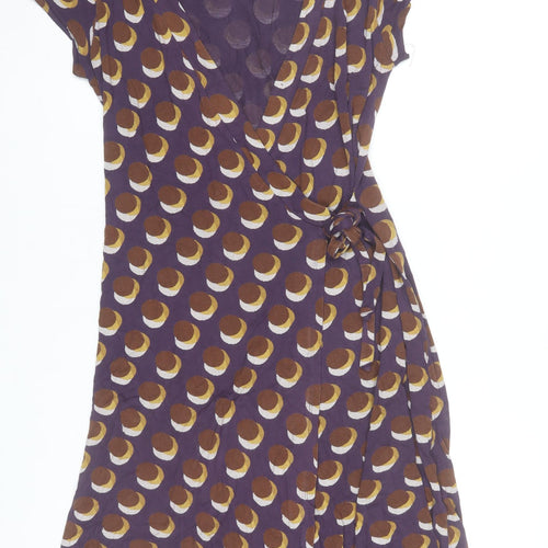 Kaliko Women’s Purple Polka Dot Wrap Dress Size 12 Short Sleeve