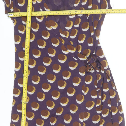 Kaliko Women’s Purple Polka Dot Wrap Dress Size 12 Short Sleeve