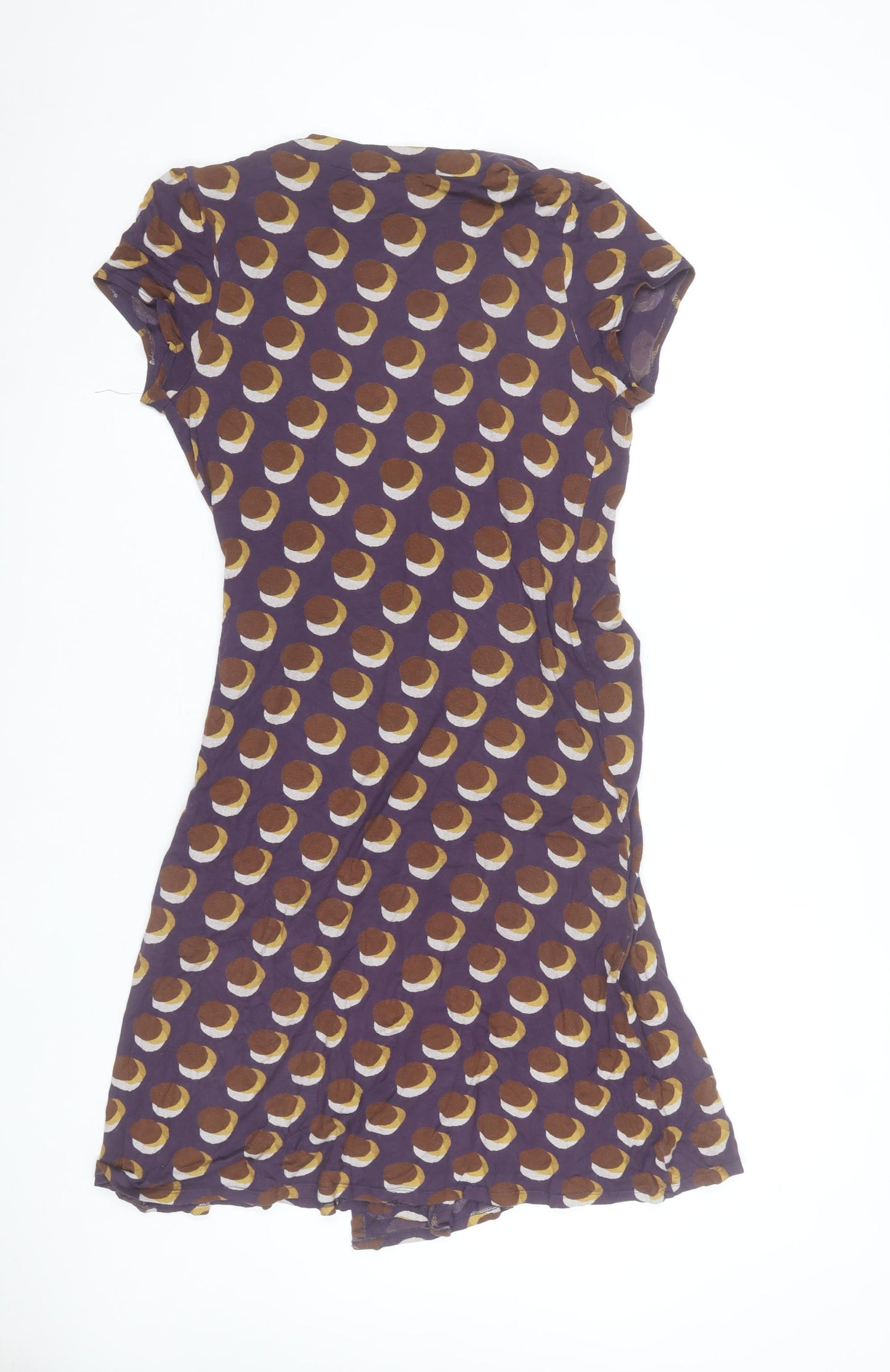 Kaliko Women’s Purple Polka Dot Wrap Dress Size 12 Short Sleeve