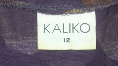 Kaliko Women’s Purple Polka Dot Wrap Dress Size 12 Short Sleeve