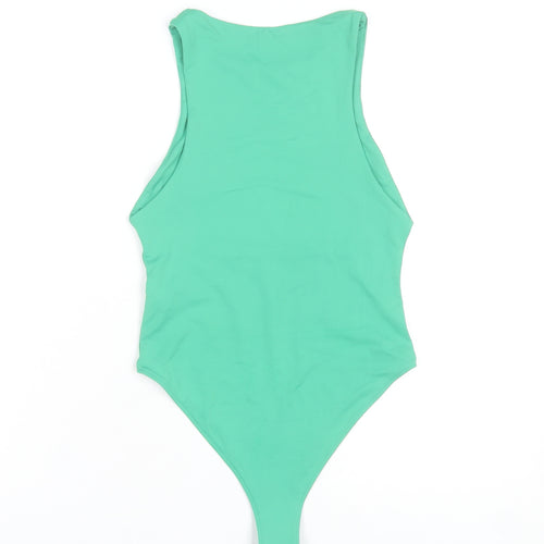 Zara Women Green Sleeveless Bodysuit Size S Slim Fit Summer Stretch