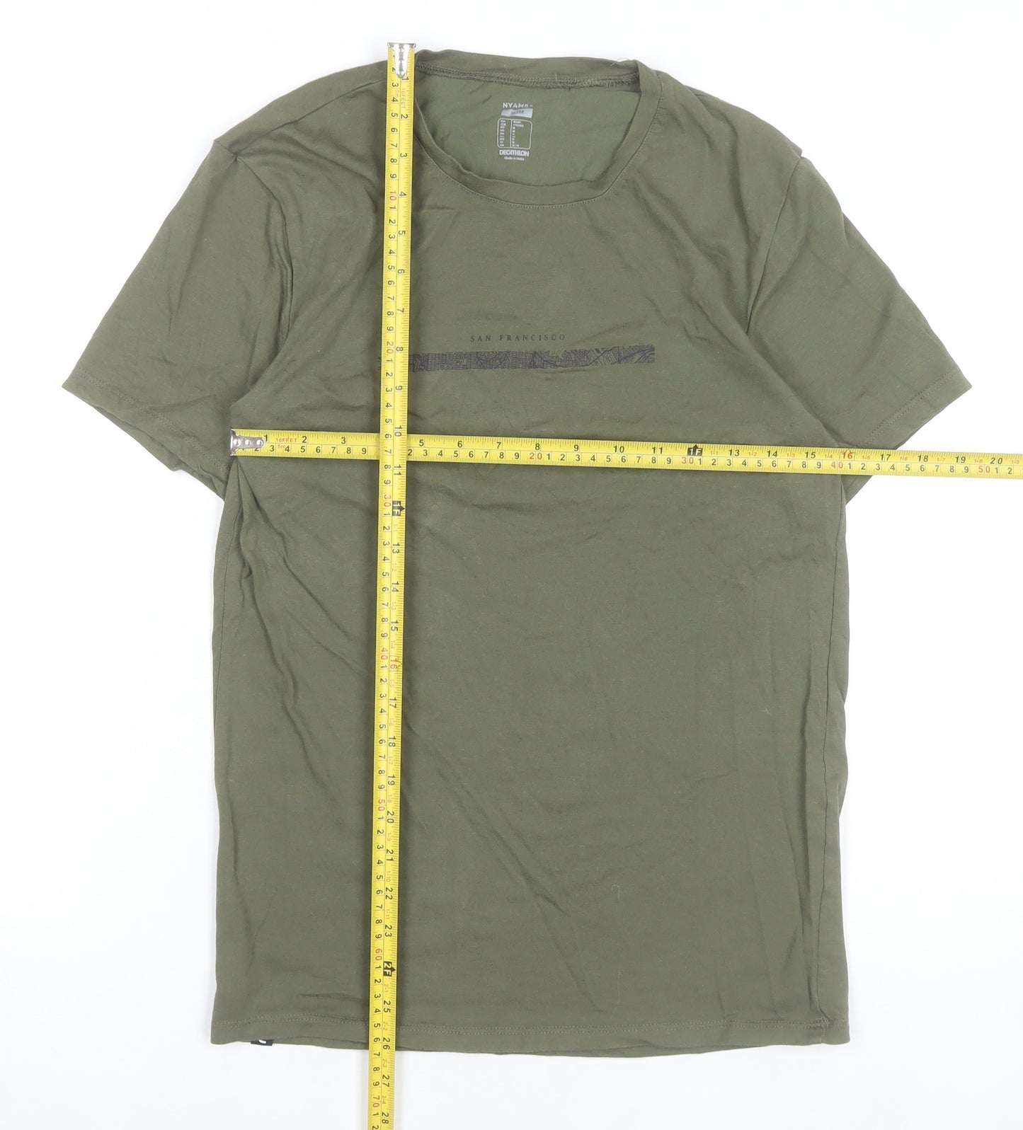 Decathlon Nyamba Men’s Green Slim Fit Graphic T-Shirt M