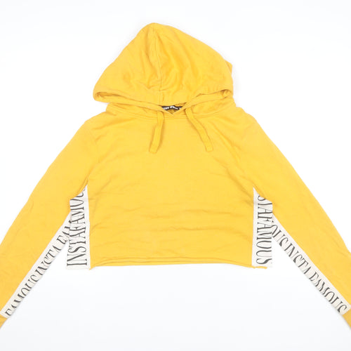 Tally Weijl Womens Yellow Pullover Hoodie Size M Cotton Blend