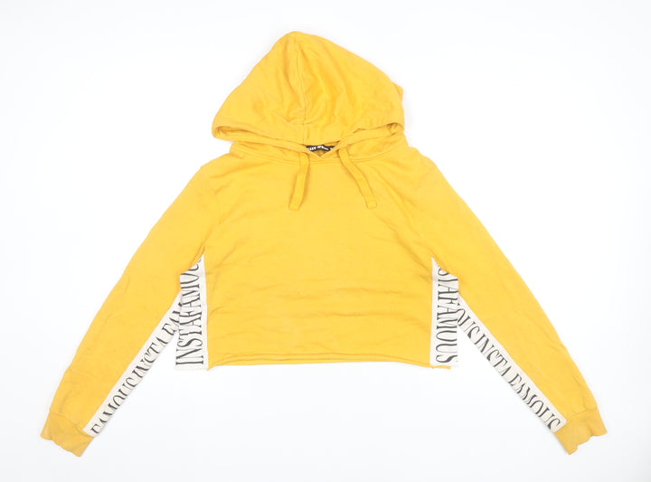 Tally Weijl Womens Yellow Pullover Hoodie Size M Cotton Blend