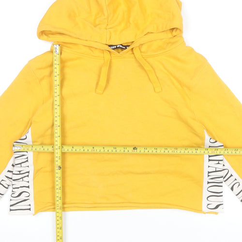 Tally Weijl Womens Yellow Pullover Hoodie Size M Cotton Blend