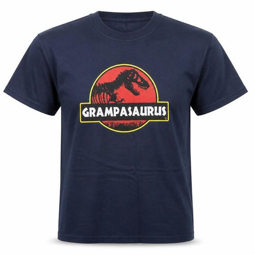 Gildan Men’s Blue Graphic Grampasaurus T-Shirt Size L Funny Dad Gift