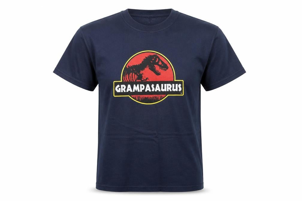 Gildan Men’s Blue Graphic Grampasaurus T-Shirt Size L Funny Dad Gift