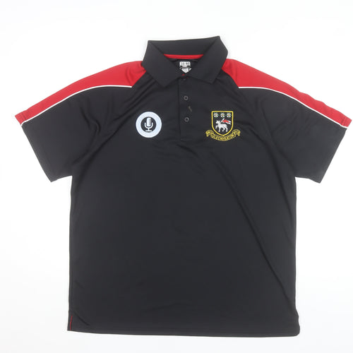 Cleckheaton RUFC Men’s Black Polo Shirt Size M 38/40 Embroidered Logo