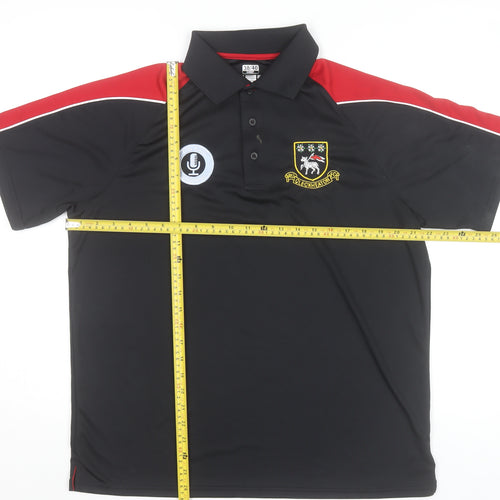 Cleckheaton RUFC Men’s Black Polo Shirt Size M 38/40 Embroidered Logo