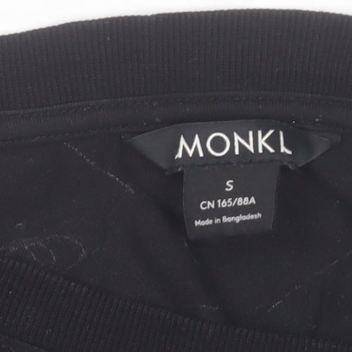 Monki Women Black Abstract Print T-Shirt Dress Size S