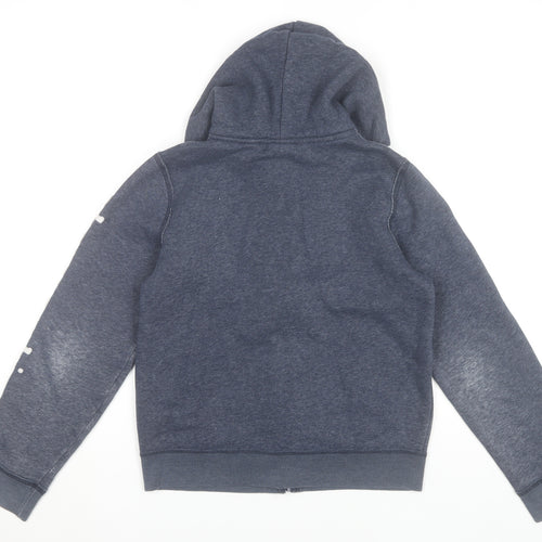 Abercrombie Boys Blue Full Zip Hoodie L Logo Hooded Sweatshirt