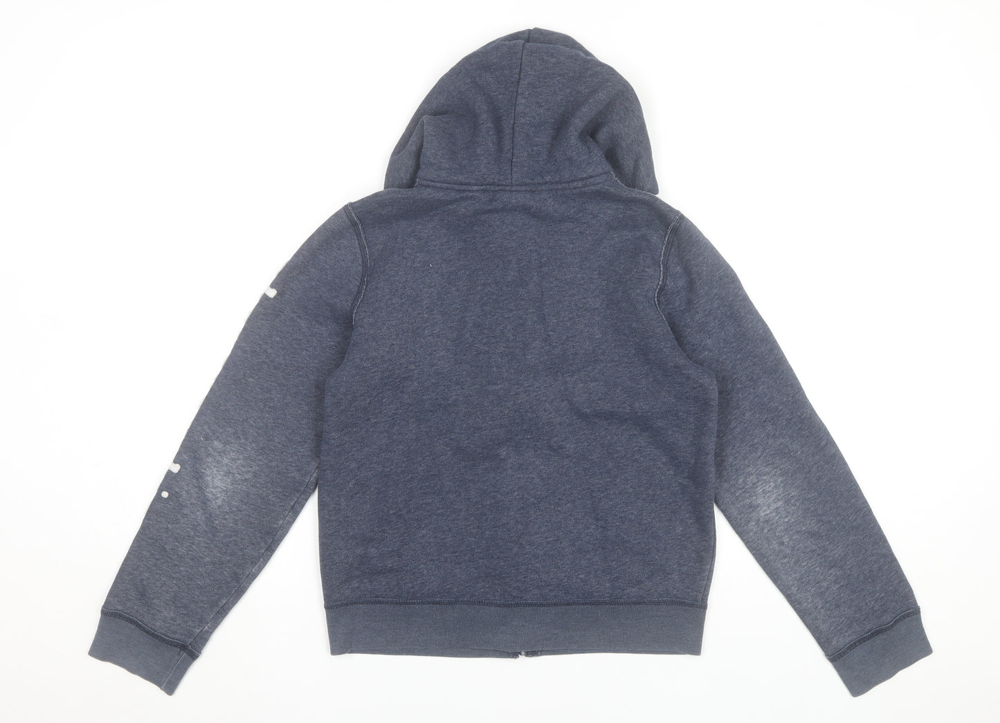Abercrombie Boys Blue Full Zip Hoodie L Logo Hooded Sweatshirt