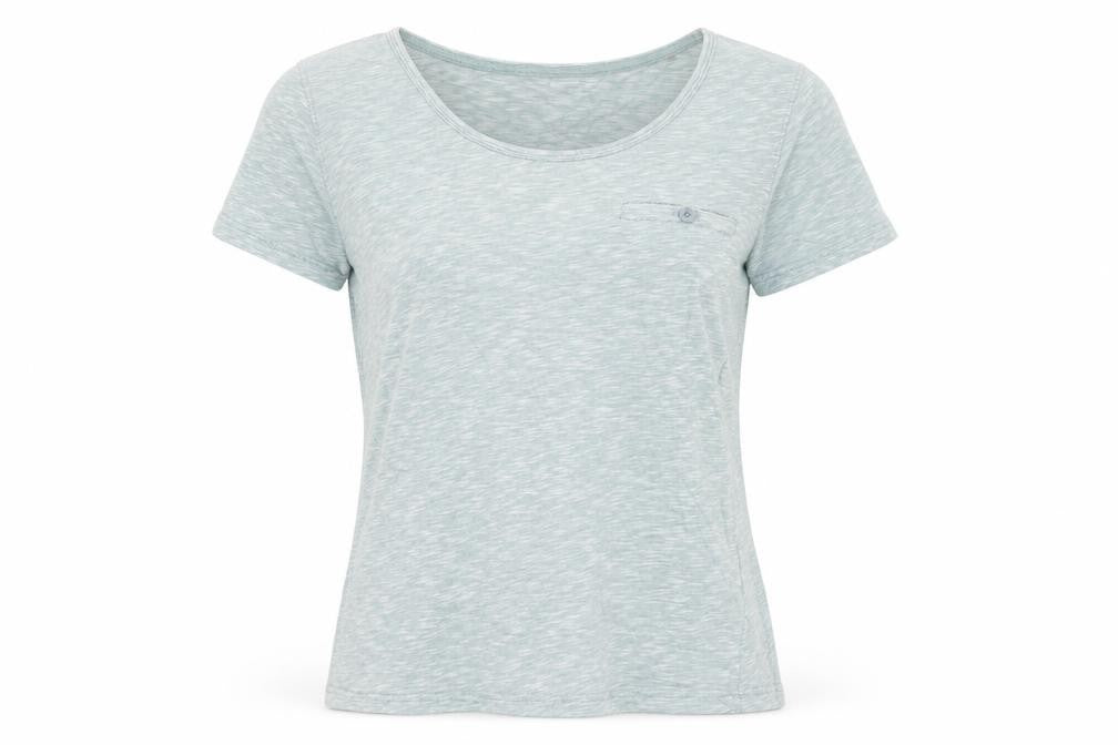 Front view of Mountain Warehouse women’s green, size UK 10, cotton t-shirt