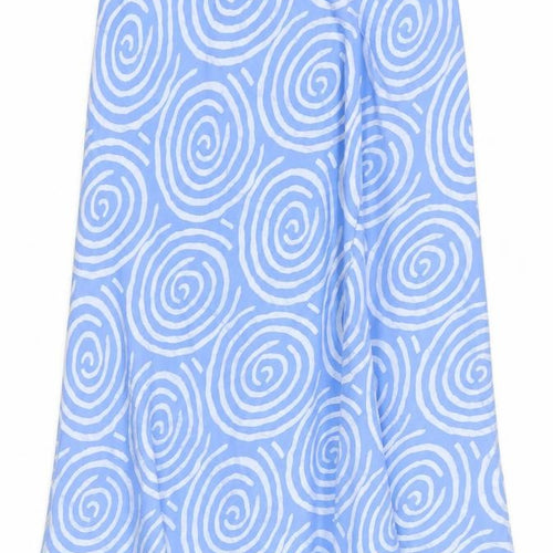 Jacques Vert Women’s Blue A-Line Midi Skirt UK 22 Geometric